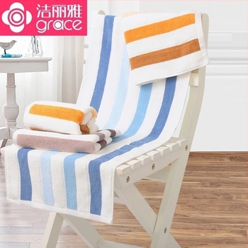 Grace Jie Liya 100% pamut, hosszított nedvszívó sporttörölköző – puha, 120–140 g, 32S, bevarrt széle