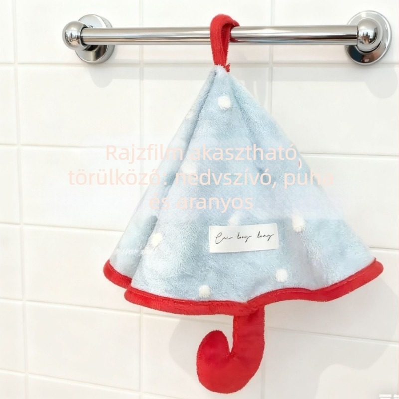 Otthoni függő kéztörlő, korall plüss, 50–80 g, 32 szál, hímzés