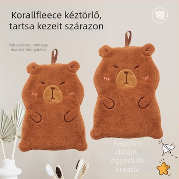 Akasztó kéztörlő coral fleece-ből, több mint 200 g, 150D, hímzés, Shan Mu
