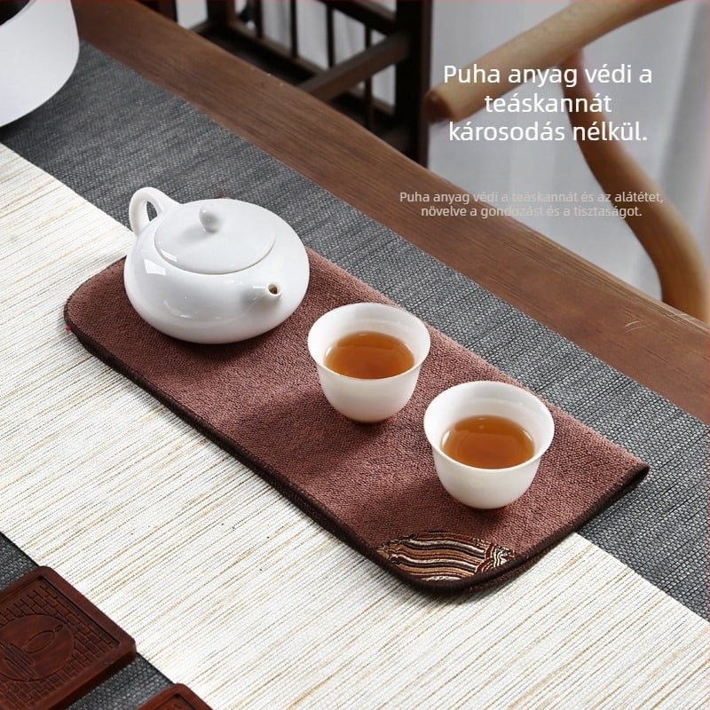 Gongfu tea ceremónia törölközője: nedvszívó selyem anyagú törlő, teás asztalhoz szőnyeg, teáskészlet kiegészítői otthonra