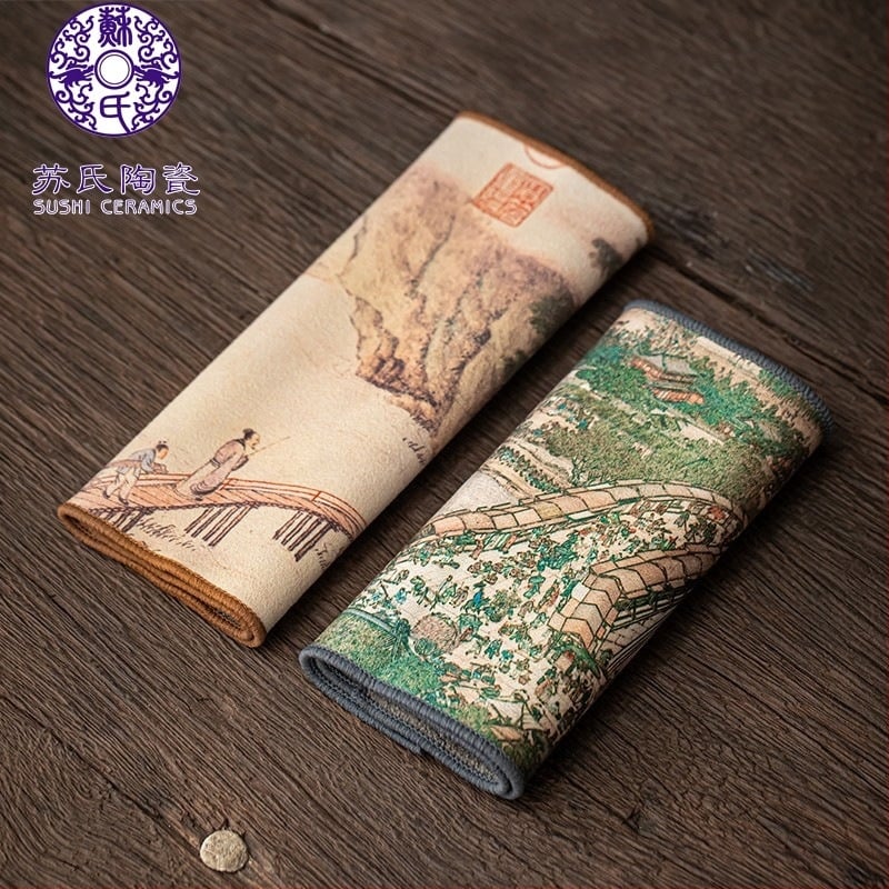 SUSHION CERAMICS teás kendő — anyag: textil, eredet: Dehua, stílus: Új kínai stílus