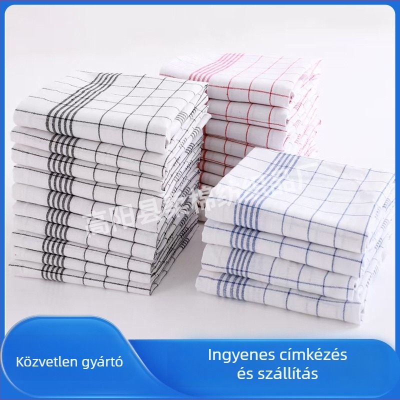 Pamut konyhai törölköző, 60 g, 16-count fonal, egyrétegű szövés, testreszabható logónyomás