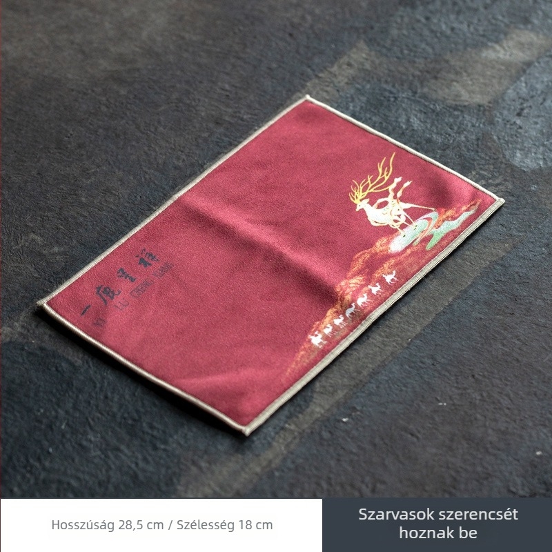 Tea törlő kendő, retro stílusú, nedvszívó, zen ihletésű, téglalap alakú textil