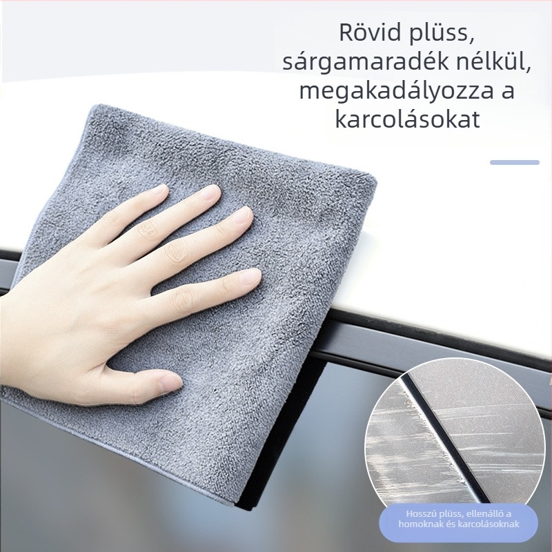 Autómosó velúr törlő, vastagított, nedvszívó, szöszmentes, kétoldalas belső tisztító kendő