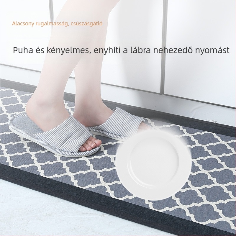 Hosszú konyhai padlószőnyeg, víz- és olajfelszívó, szennyeződések elleni ellenálló, csúszásmentes és vízálló.