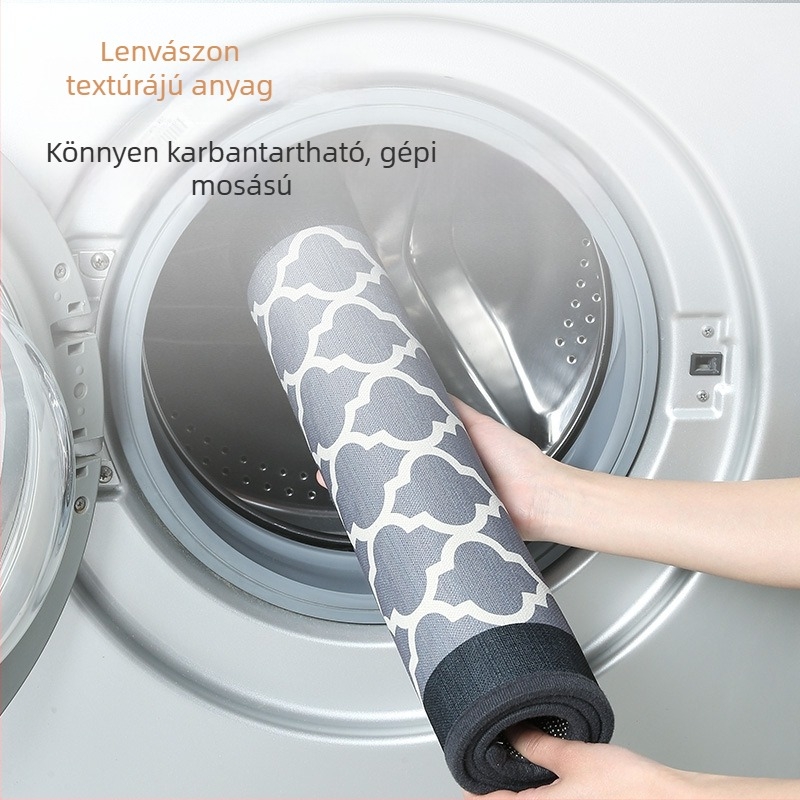 Hosszú konyhai padlószőnyeg, víz- és olajfelszívó, szennyeződések elleni ellenálló, csúszásmentes és vízálló.
