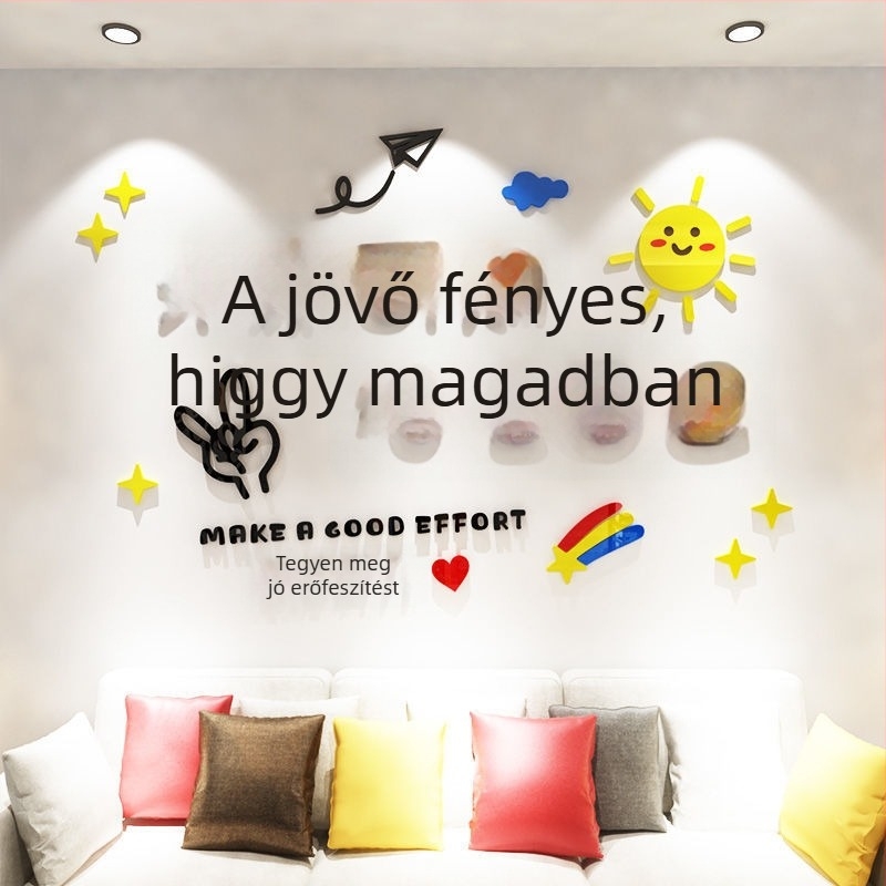 Instagram-stílusú inspiráló szavakkal 3D öntapadós falikép, akrilból – nappali, étkező és hálószoba