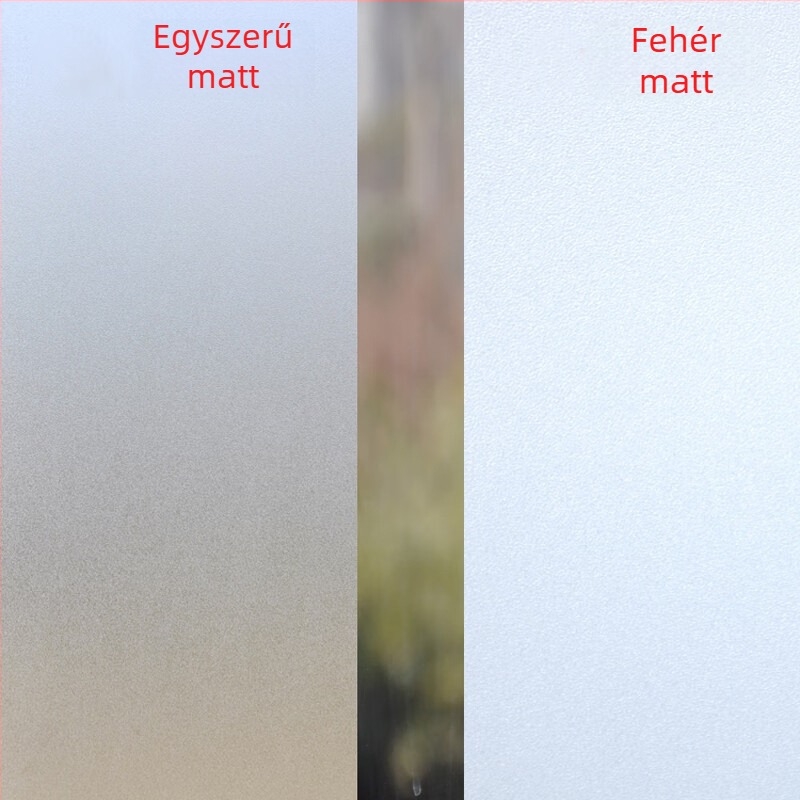 PVC matt üvegfólia fürdőszobai ablakhoz — öntapadós, modern minimalista stílus, növényi mintázat, fényáteresztő