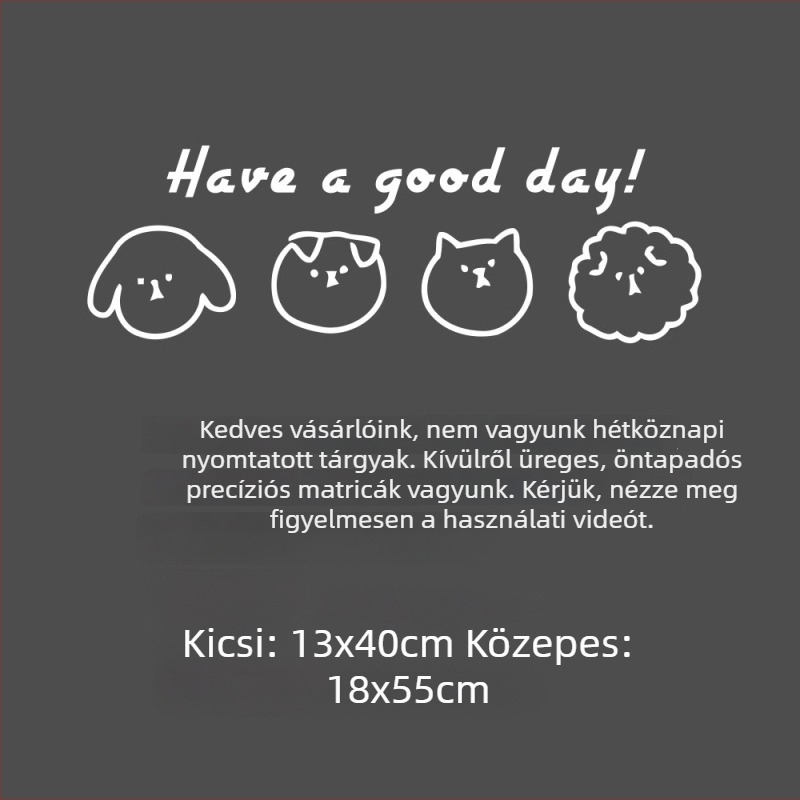 Fali matrica – Cartoon állatok mosolygó arcokkal, PVC, 1 darab, dekoratív kiegészítő a nappaliba, hálószobába és dolgozószobába