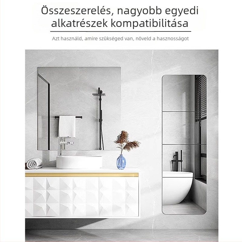 Öntapadós PVC falra szerelhető tükör, antistatikus, egyszerű stílus, 1 darab