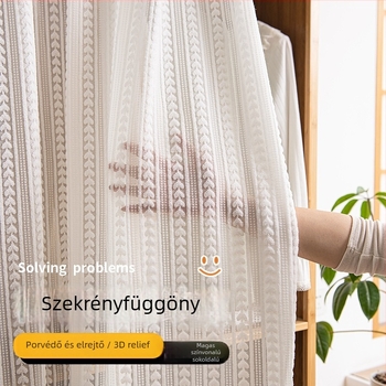 Gardrób ajtófüggöny hálós anyagból – porvédő, stílus: modern minimalist, típus: hálós függöny