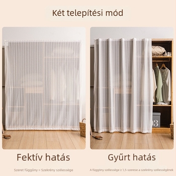 Gardrób ajtófüggöny hálós anyagból – porvédő, stílus: modern minimalist, típus: hálós függöny