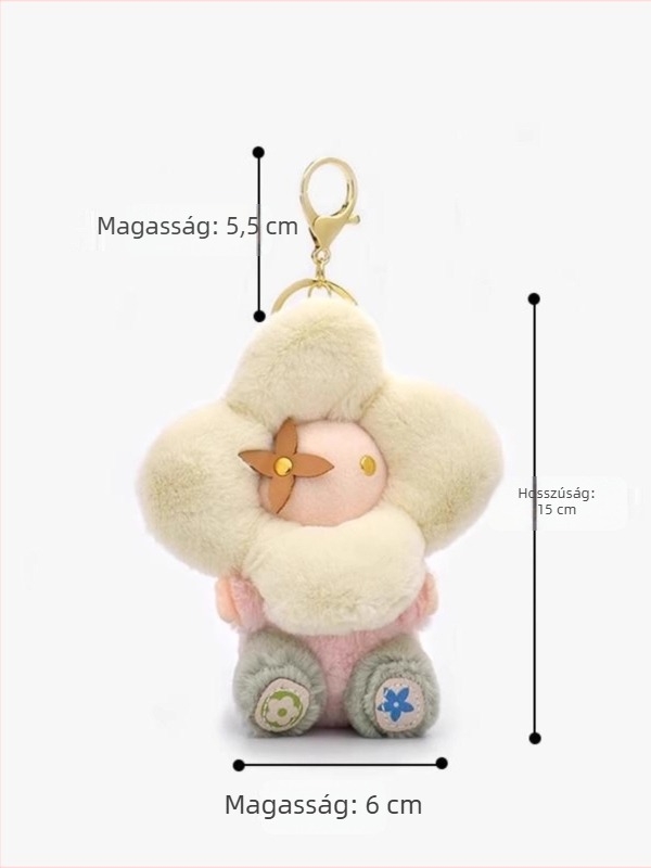 Zsákra akasztható medál napraforgó plüss Vivian baba - pamut, MGH, 2024 tavasz