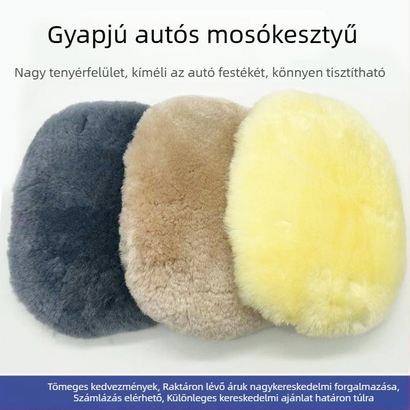 Vastagított gyapjú autómosó kesztyű háztartási tisztításra és waxolásra