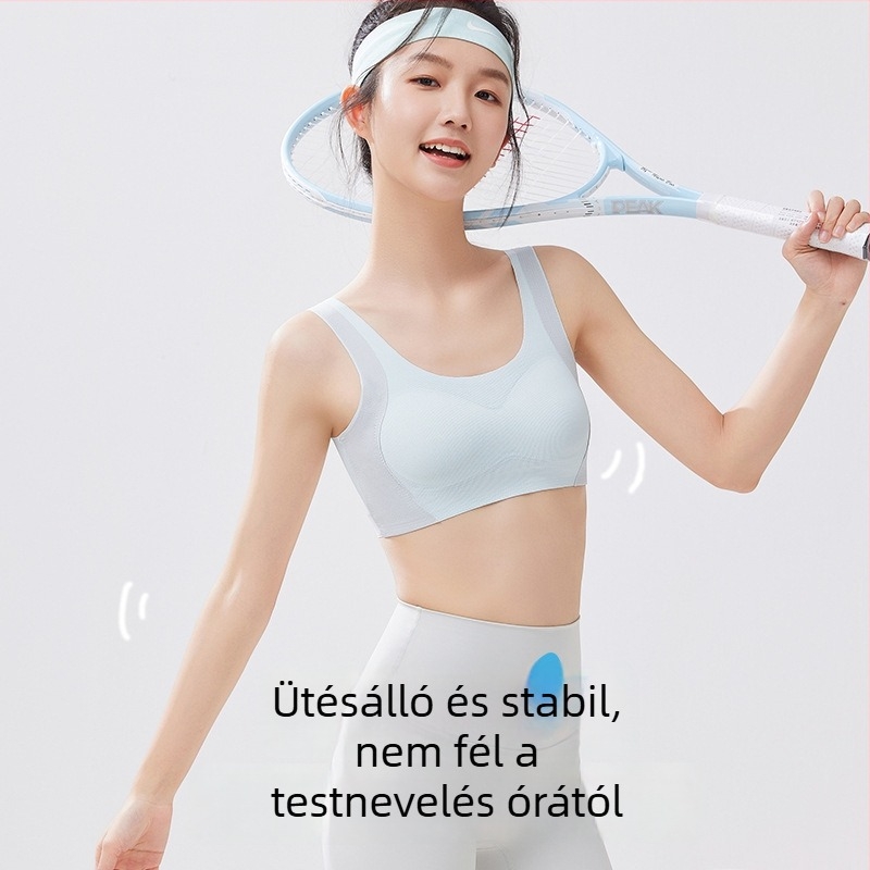 Tinédzser sportmelltartó 12–15 éveseknek, lélegző nylon, minimalist design, vékony formázott kosár pamutbetéttel, rögzített dupla pántok