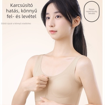 Előzáras pamut edzőmelltartó lányoknak 12–16 éveseknek, vest-stílus, 3/4 kosár