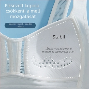 Tinédzserlányoknak készült sport melltartó-vest, nylon anyag, teljes kosár, vékony formázott kosár, acélmerevítő nélkül, rögzített dupla vállpánt, lélegző és kényelmes, 15 év feletti fiataloknak