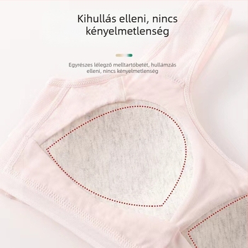 Pamut melltartó lányoknak pubertás idején, légáteresztő, merevítés nélküli, vékonyan formázott kosár
