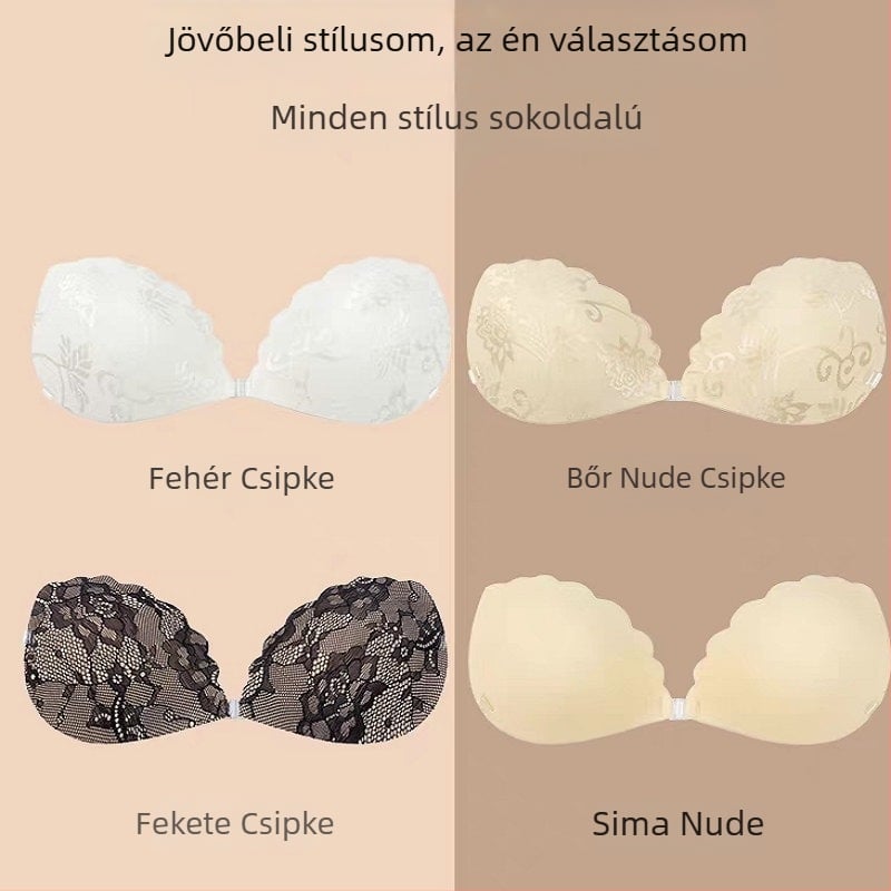 Csipkés, vállpánt nélküli mellbimbóvédők, push-up, gyűjtés, lélegző, láthatatlan