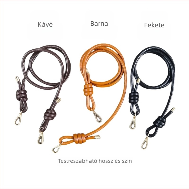 Állítható PU-szálas táskaöv nőknek, kötéssel díszített, vállon viselhető crossbody, szövött