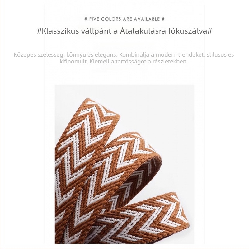 Nylon táska vállpánt, csíkos minta, állítható, városi minimalist stílus (Autumn 2023)