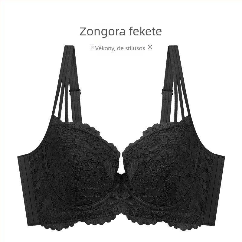 Melltartó, 3/4 kosár, vékony formázott kosarak, nejlon anyag, fixált dupla vállpántok, hátul három sor csat