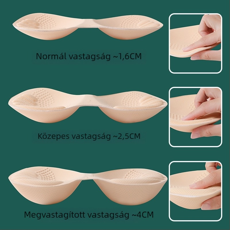 4 cm latex melltartó párnák, vastag belső párnák, egy darabból álló push-up melltartó, szivacsbélések