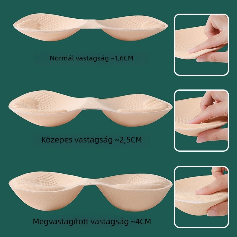 4 cm latex melltartó párnák, vastag belső párnák, egy darabból álló push-up melltartó, szivacsbélések