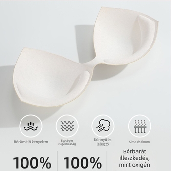 Hátsó dizájnú melltartó, kivehető légáteresztő párnával, vastagított push-up és latex melltartó betéttel