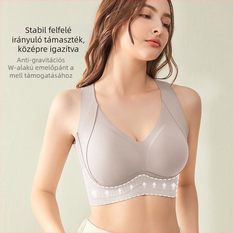 Sima melltartó, puha támasztékú melltartó, formázott 3/4 kosár, formázás és gyűjtés a sima vonalért, anti-lógás, rögzített dupla vállpántok