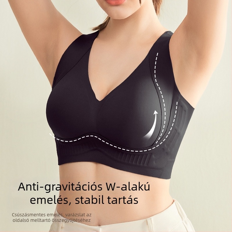 Sima melltartó, puha támasztékú melltartó, formázott 3/4 kosár, formázás és gyűjtés a sima vonalért, anti-lógás, rögzített dupla vállpántok