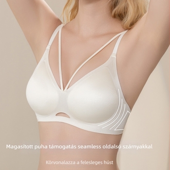 Leopárd mintás nylon melltartó, 3/4 kosár, varrat nélküli, lélegző hátsó rész, anti-nyúlás, hátul két sor kapocs