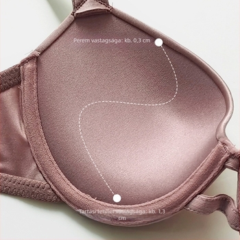 Rhinestone push-up melltartó, állítható, 3/4 kosár, betűs mintával