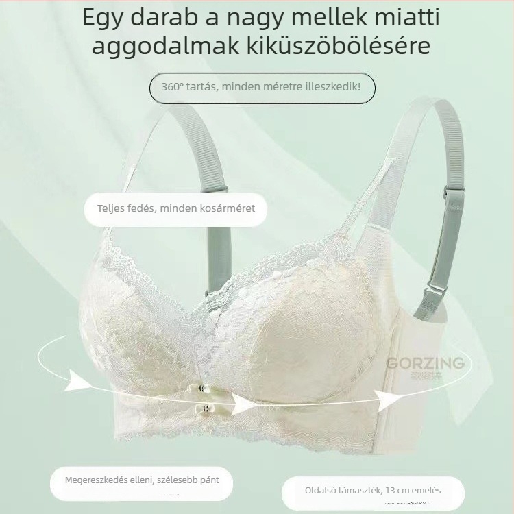 Vezeték nélküli, vékony melltartó, teljes kosár, formázó hatással, oldaltámasztó, anti-leresedés, kis keblekhez