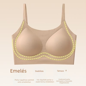 Drót nélküli sportmelltartó, seamless, lélegző, 3/4 kosár, nylonból formázott kosár, belső spandex bélés