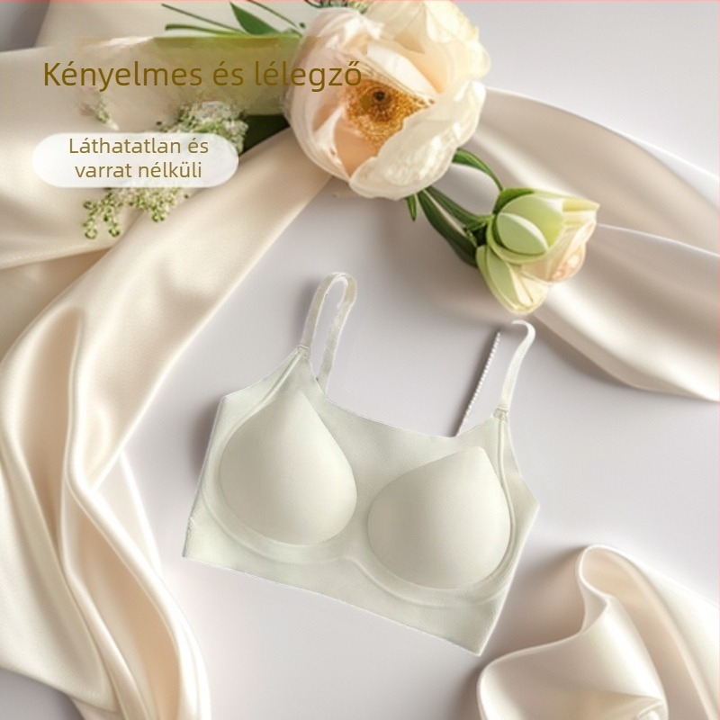 Drót nélküli sportmelltartó, seamless, lélegző, 3/4 kosár, nylonból formázott kosár, belső spandex bélés