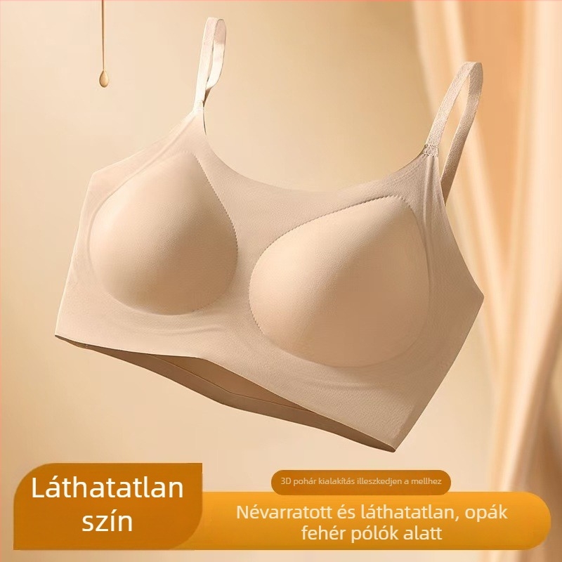 Drót nélküli sportmelltartó, seamless, lélegző, 3/4 kosár, nylonból formázott kosár, belső spandex bélés
