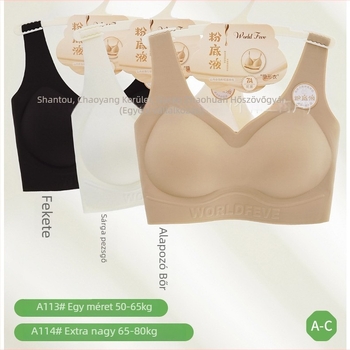 Nylon mellény-stílusú melltartó varrat nélküli, push-up, teljes kosár, vékony formázott kosár, habos kosár, pamut bélés, rögzített dupla pántok