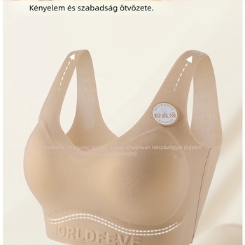 Nylon mellény-stílusú melltartó varrat nélküli, push-up, teljes kosár, vékony formázott kosár, habos kosár, pamut bélés, rögzített dupla pántok