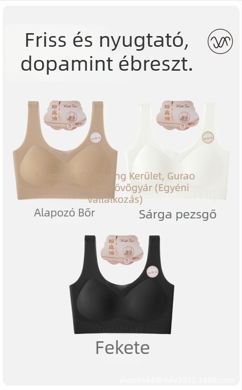 Nylon mellény-stílusú melltartó varrat nélküli, push-up, teljes kosár, vékony formázott kosár, habos kosár, pamut bélés, rögzített dupla pántok