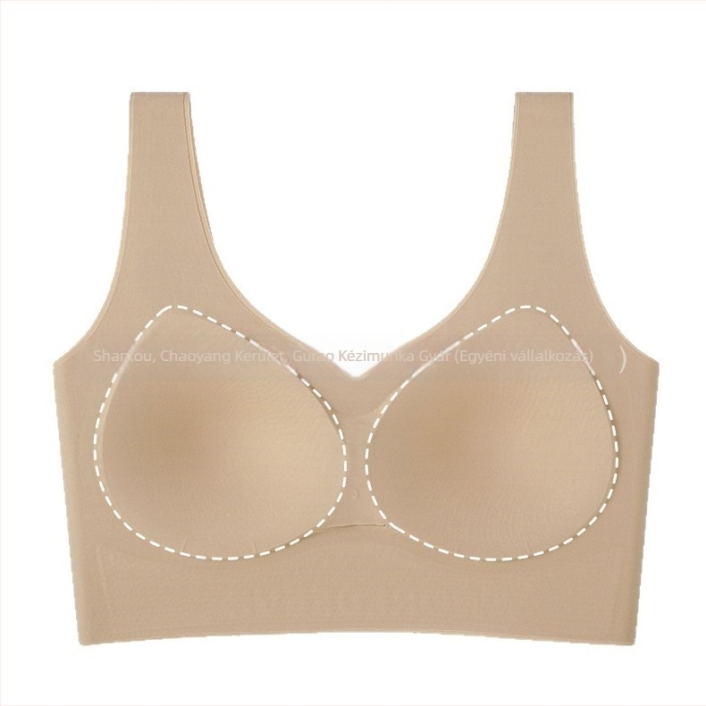 Nylon mellény-stílusú melltartó varrat nélküli, push-up, teljes kosár, vékony formázott kosár, habos kosár, pamut bélés, rögzített dupla pántok