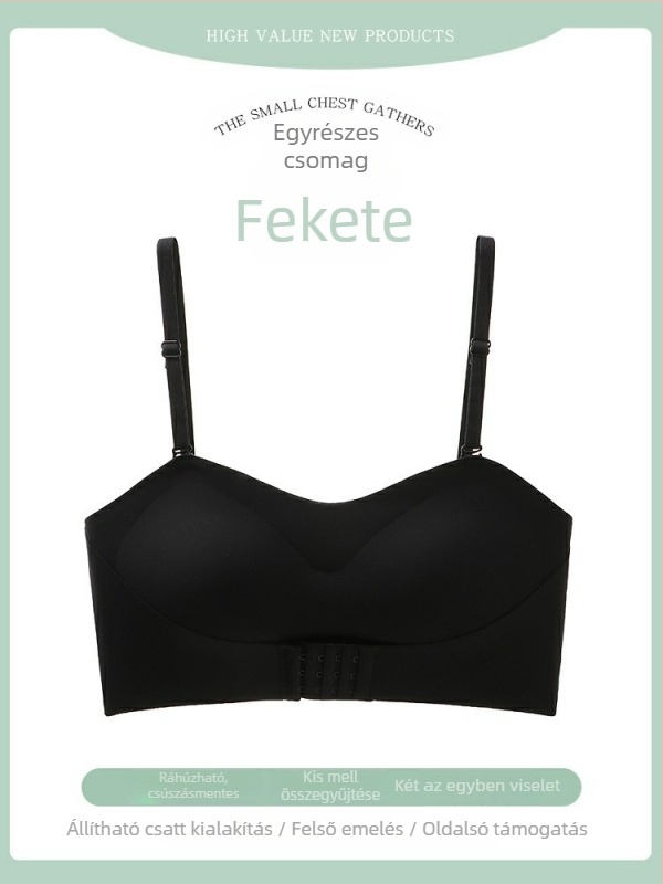 Vállpánt nélküli melltartó, 3/4 kosár, vékony formázó kosár, acélgyűrű nélküli, Nylon anyag