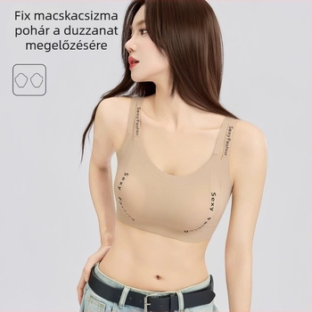 Sima varrat nélküli melltartó push-up funkcióval, légáteresztő, hátsó formázás