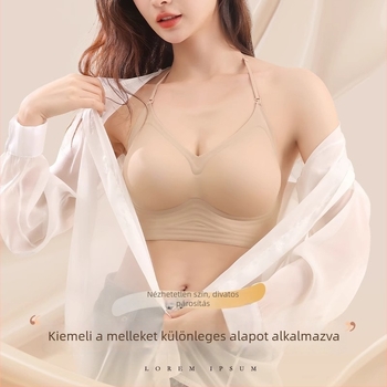 Varrásmentes, hát nélküli melltartó, leválasztható halter vállpánttal, 3/4 kosár méretű formázott kosarak, nylon anyag