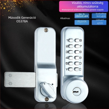 OS15A Mechanikus kódzár kültéri és beltéri ajtókhoz, cink ötvözet, zárószerelvények közti távolság 60 mm