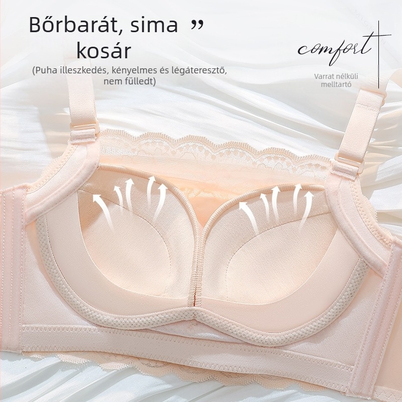 Csipkés bandeau melltartó, pánt nélküli, légáteresztő, drót nélküli, formázó és oldalsó támasztó
