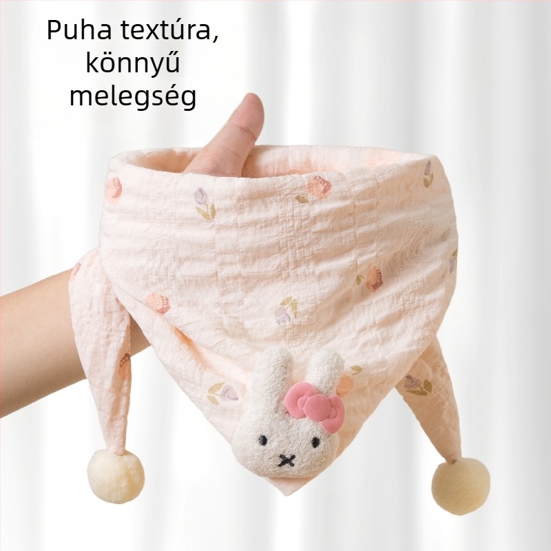 Koreai stílusú gyerekeknek szóló háromszög sálja, könnyű őszi modell, aranyos kisgyermekeknek, szélálló és meleg nyakmelegítő