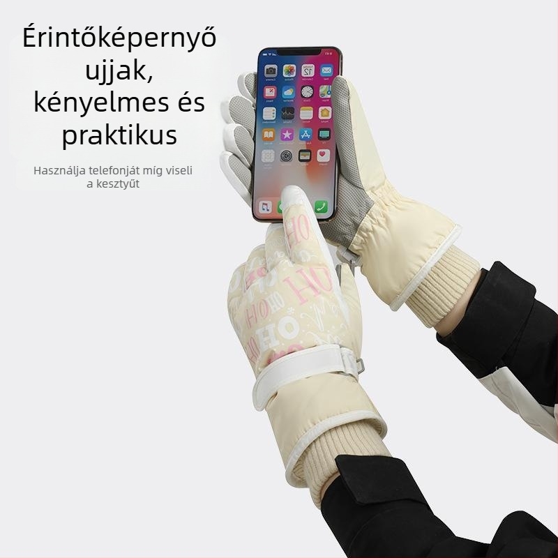 Uniszex gyapjú síkesztyű, melegséget nyújtó design, osztott ujjas stílus, aranyos dizájn, 6–50 éves korig