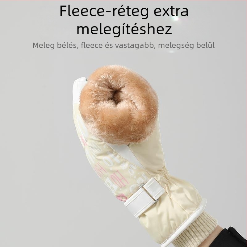 Uniszex gyapjú síkesztyű, melegséget nyújtó design, osztott ujjas stílus, aranyos dizájn, 6–50 éves korig