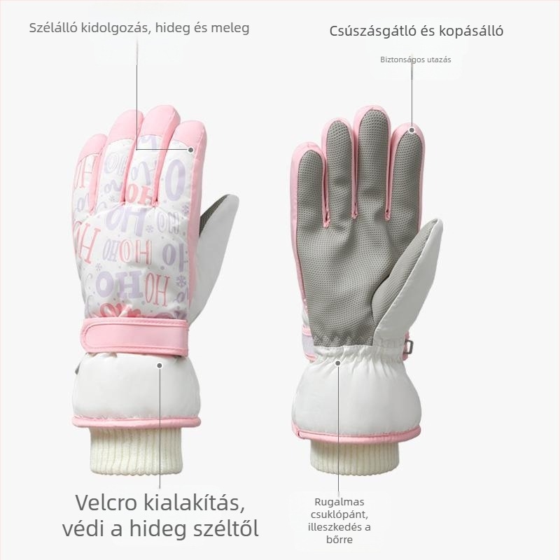 Uniszex gyapjú síkesztyű, melegséget nyújtó design, osztott ujjas stílus, aranyos dizájn, 6–50 éves korig